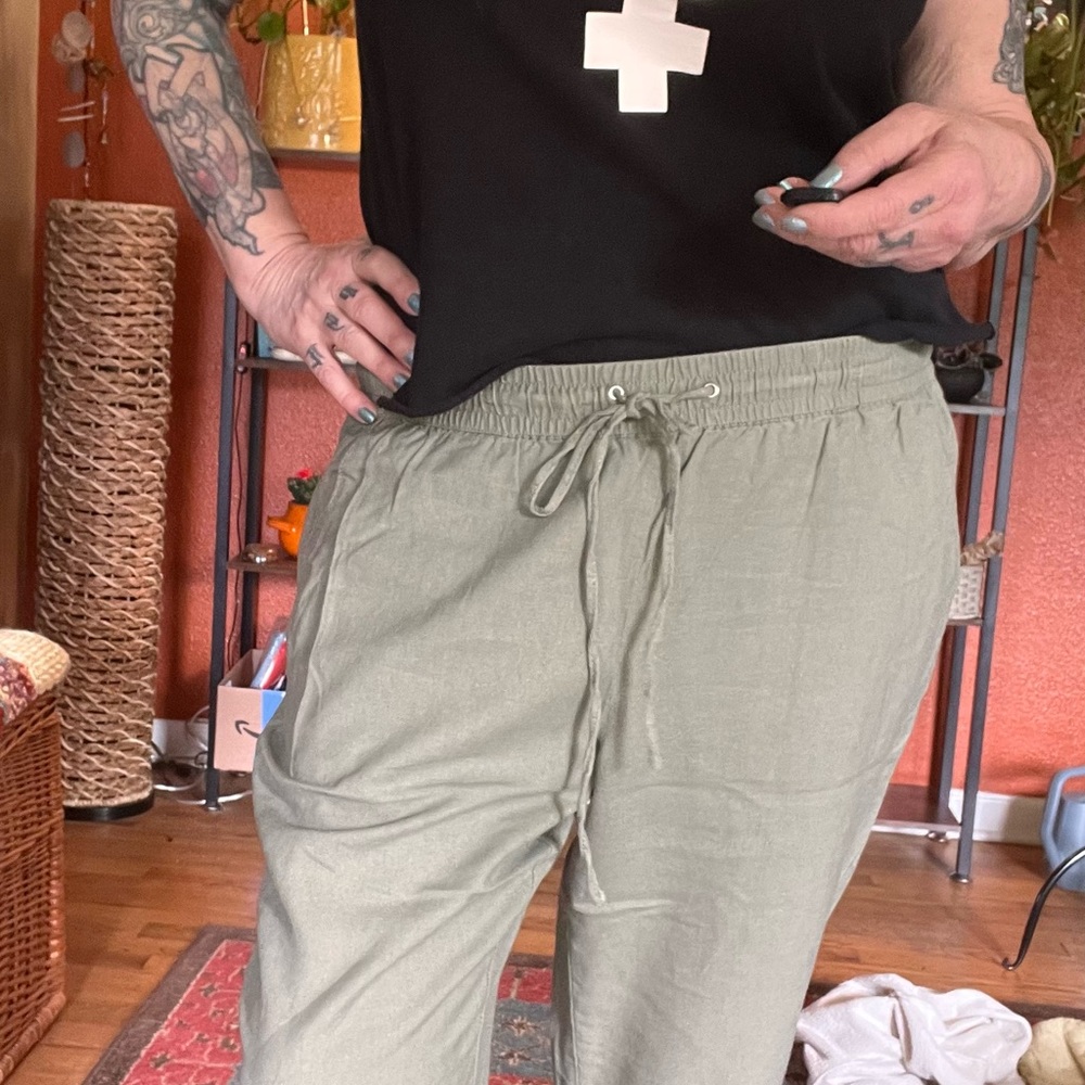 👖 Casual Drawstring Pants - Olive | Sz L / R